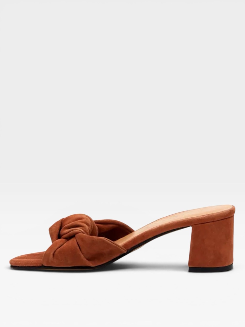 Matisse Women’s Knotted Suede Block Heel Slide Sandals‎ - cognac Sz 10